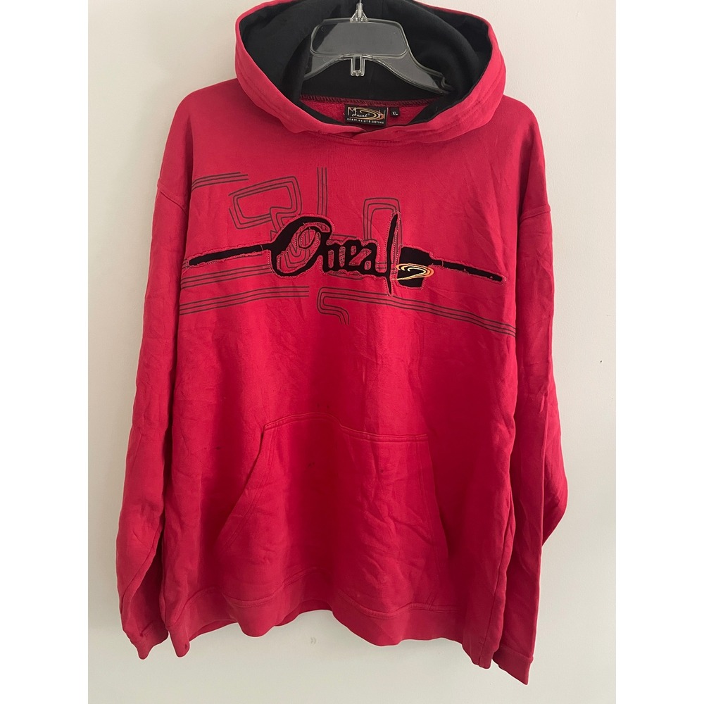 Vintage O'Neal Motocross Y2K Hoodie‎ Mens XL Red Black Pullover Sweatshirt